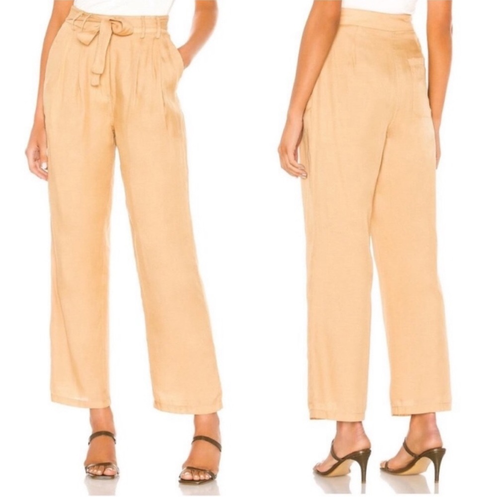 L'ACADEMIE The Danette Bronze Button Fly Belted High Rise Trousers - Picture 13 of 13